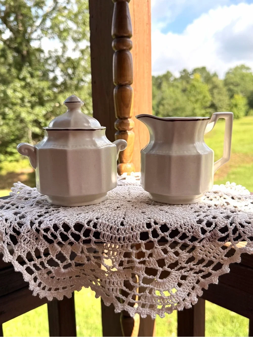 Kensington Staffordshire Stoneware Cream and Sugar Dishes